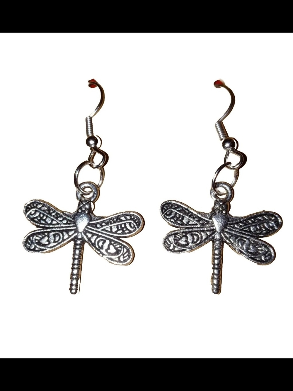Silver Dragonfly Dangle Earrings